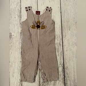 18-24m boys Longall brown and white stripped with Turkey football feathers